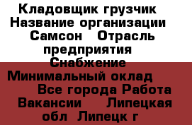 Кладовщик-грузчик › Название организации ­ Самсон › Отрасль предприятия ­ Снабжение › Минимальный оклад ­ 27 000 - Все города Работа » Вакансии   . Липецкая обл.,Липецк г.